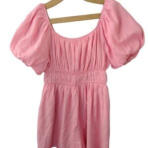 Adorable Pink Whimsical Cottage Core Short Romper Size Medium
